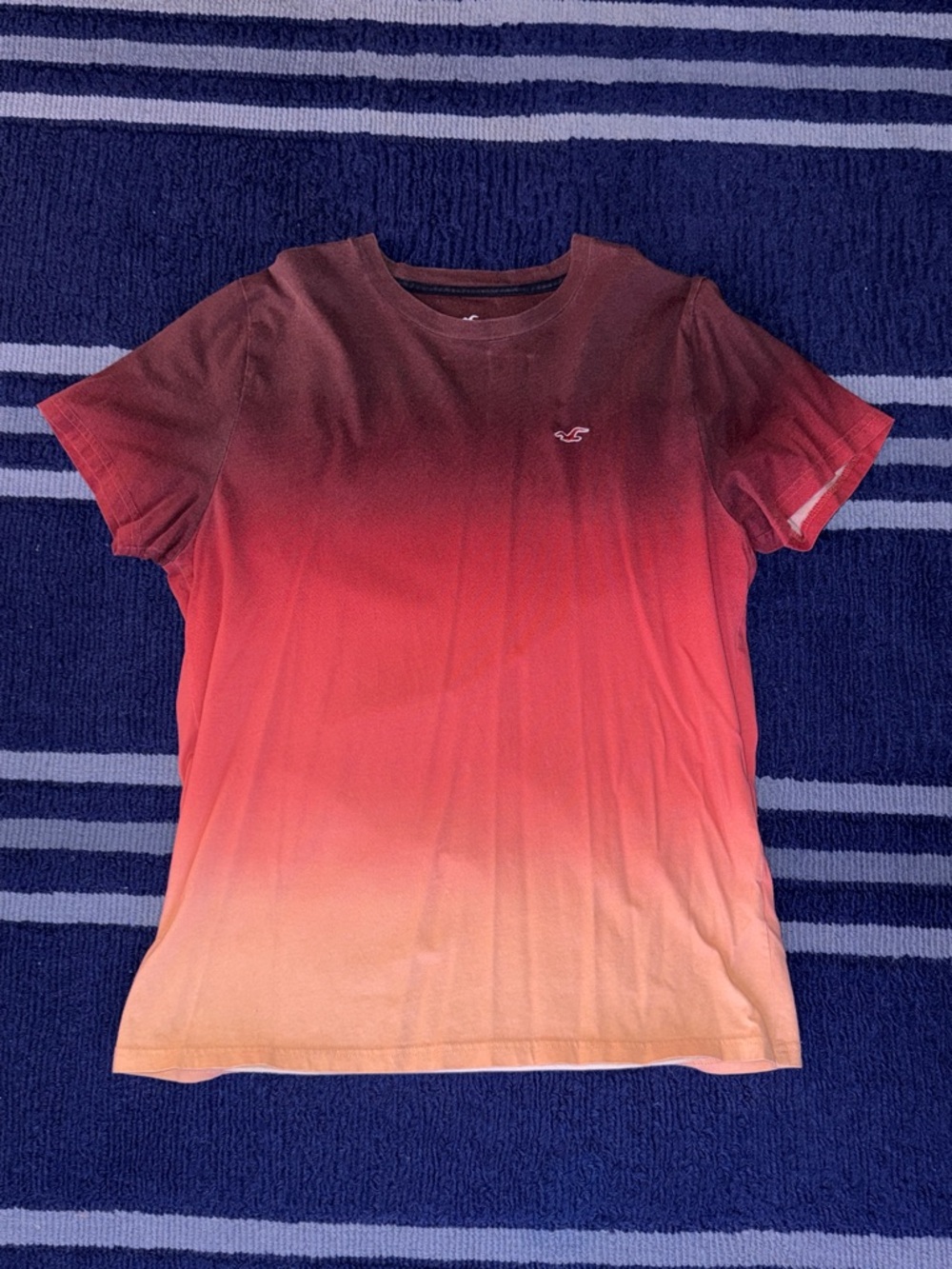 Hollister Ombre Tee in Red to Peach Gradient